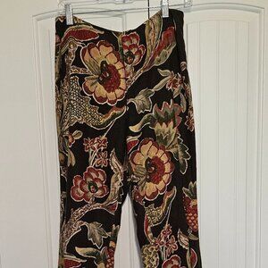 Women's Lauren Ralph Lauren‎ Petite Floral Linen Pants Brown Size 8P